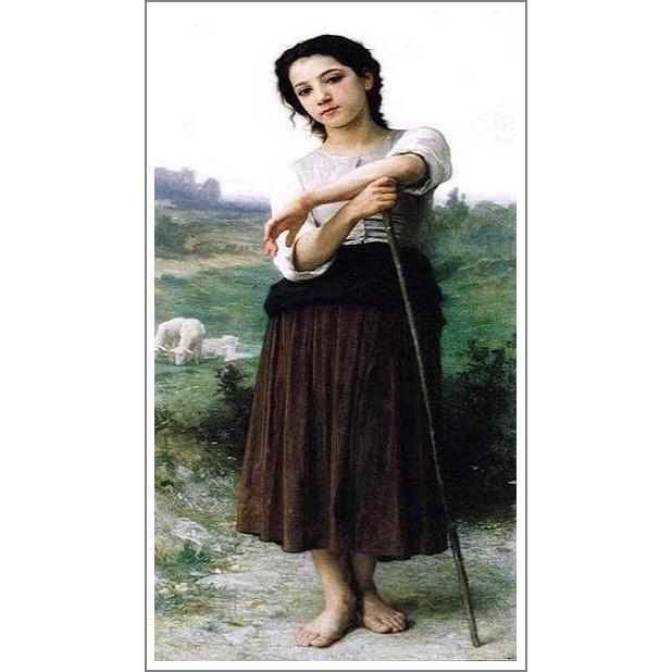送料無料 絵画 油彩画 油絵 模写ブグロー「立てる若い羊飼い」F6(41.0×31.8cm)プレゼント 贈り物 名画 オーダーメイド 額付き 【中島公園】 直筆