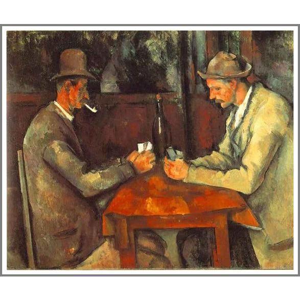 複製画 送料無料 絵画 油彩画 油絵 模写ポール・セザンヌ「カード遊び