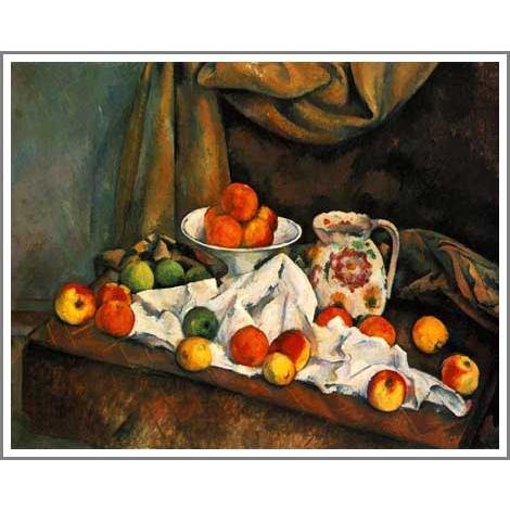お手軽価格で贈りやすい 模写ポール・セザンヌ「リンゴ」F30(91.0×72.7cm)プレゼント 油絵 油彩画 絵画 送料無料 複製画 贈り物 直筆 額付き オーダーメイド 名画 洋画