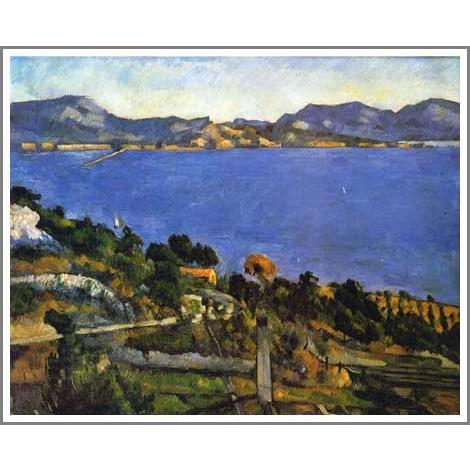 【送料無料】絵画：ポール・セザンヌ「エスタックから見たマルセイユ湾の眺め」●サイズF10(53.0×45.5cm)●絵画（油絵複製画）オーダーメイド制作 【スカート】