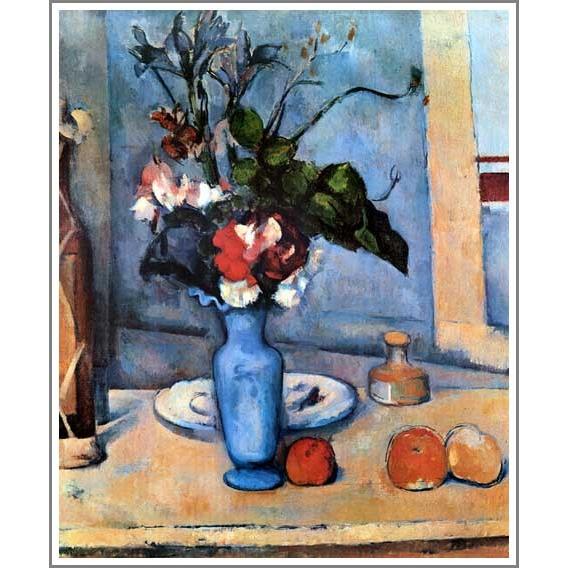 【人気沸騰】複製画 送料無料 絵画 油彩画 油絵 模写ポール・セザンヌ「青い花瓶」F15(65.2×53.0cm)プレゼント 贈り物 名画 オーダーメイド 額付き 直筆
