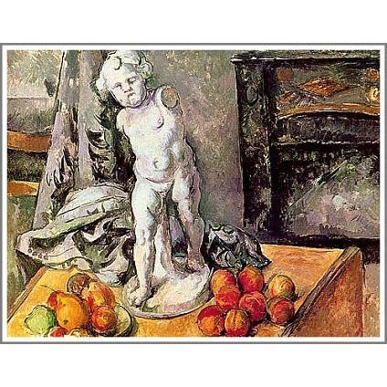 複製画 送料無料 絵画 油彩画 油絵 模写ポール・セザンヌ「石膏のアムール」F8(45.5×38.0cm)プレゼント 贈り物 名画 オーダーメイド 額付き 直筆