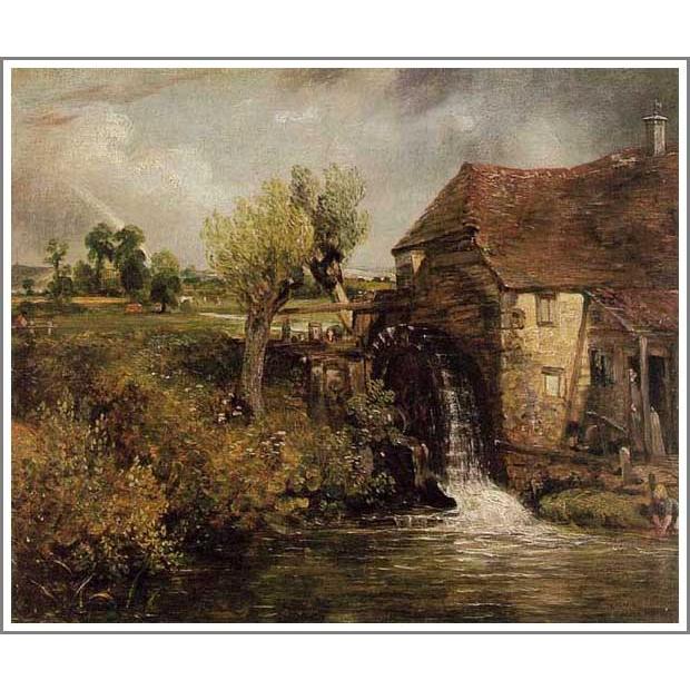 複製画 送料無料 絵画 油彩画 油絵 模写ジョン・コンスタブル「ギリンガムの水車場」F40(100×80.3cm)プレゼント 贈り物 名画 オーダーメイド 額付き 直筆