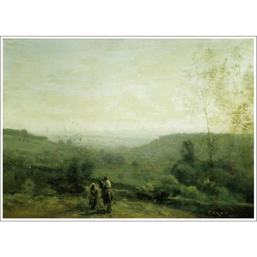 送料無料 絵画 油彩画 油絵 模写カミーユ・コロー「朝、霧の効果」F10(53.0×45.5cm)プレゼント 贈り物 名画 オーダーメイド 【当店】 額付き 直筆