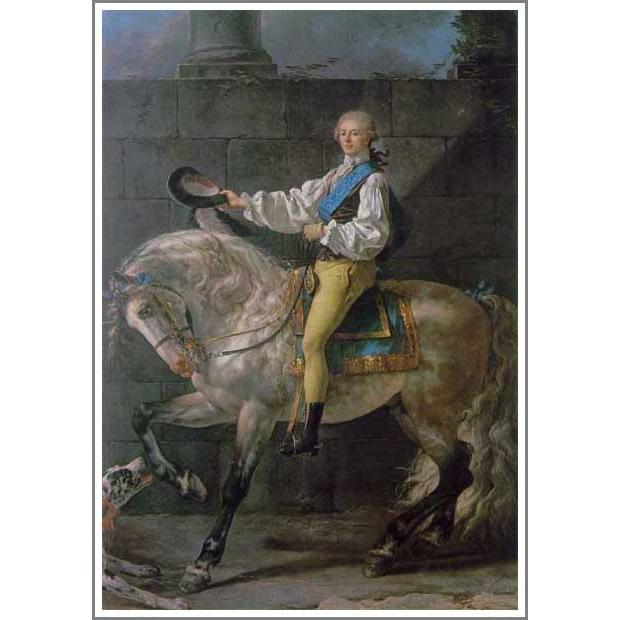 複製画 送料無料 絵画 油彩画 油絵 模写ダヴィッド「ポトッキ伯爵」F8(45.5×38.0cm)プレゼント 贈り物 名画 オーダーメイド 額付き 直筆