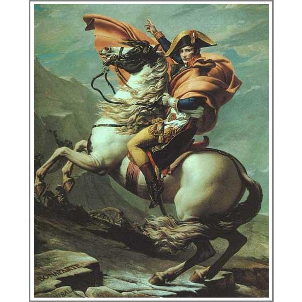 複製画 送料無料 絵画 油彩画 油絵 模写ダヴィッド「サン・ベルナール峠のナポレオン」F10(53.0×45.5cm)プレゼント 贈り物 名画 オーダーメイド 額付き 直筆