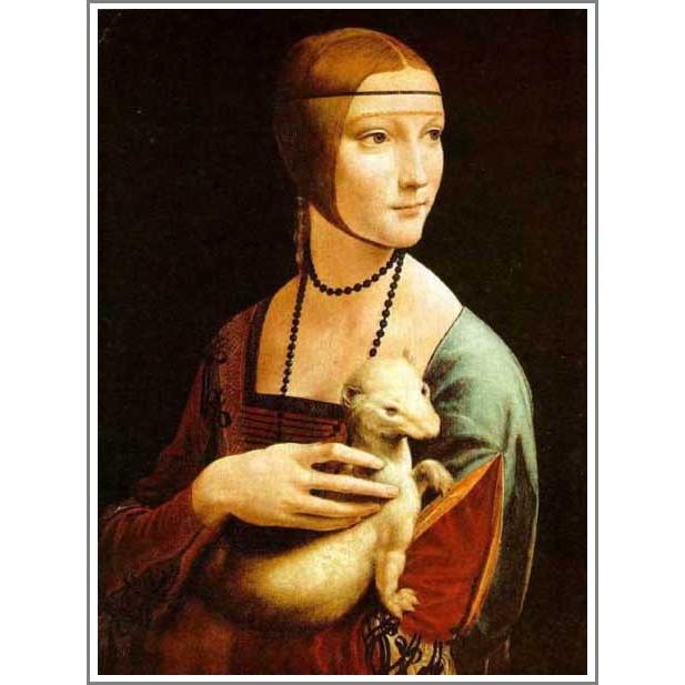 複製画 送料無料 絵画 油彩画 油絵 模写レオナルド・ダ・ヴィンチ「白