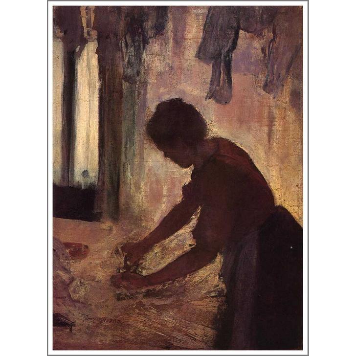 送料無料 絵画 油彩画 油絵 模写エドガー・ドガ「アイロンをかける女〜逆光〜」F10(53.0×45.5cm)プレゼント 贈り物 名画 オーダーメイド 額付き 【古寺】 直筆