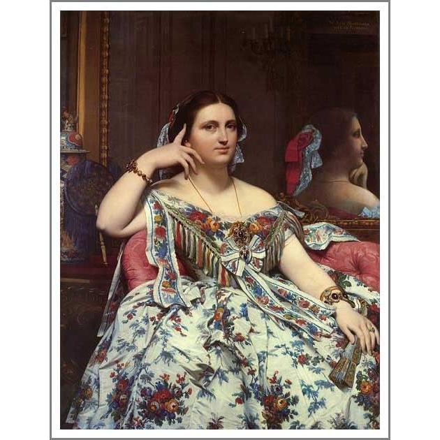 絵画：ドミニク・アングル「座るイネス・モワテシエ夫人」●サイズF12(60.6×50.0cm)●絵画（油絵複製画）オーダーメイド制作