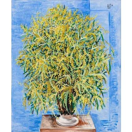 複製画 送料無料 絵画 油彩画 油絵 模写 キスリング【ミモザの花束