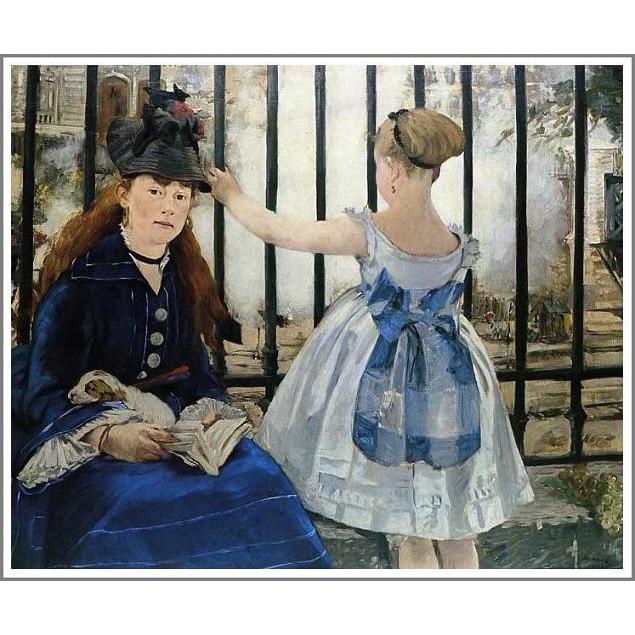 複製画 送料無料 絵画 油彩画 油絵 模写エドゥアール・マネ「鉄道」F12