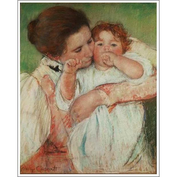 絵画 インテリア 油絵 F4-051813 人物 祈り 母と子 絵画インテリア額付( 青緑＋金色の枠) 油絵 F4-051813人物女性像