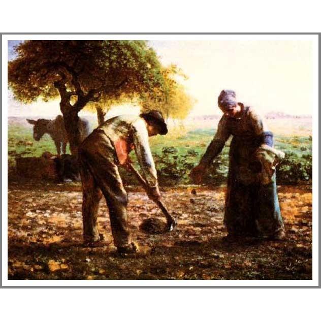納得できる割引 洋画 油彩画 絵画 送料無料 複製画 油絵 直筆 額付き オーダーメイド 名画 贈り物 模写フランソワ ミレー じゃがいもを植える人 F10 53 0 45 5cm プレゼント 激安超安値 Rediscoveringtheworld Com