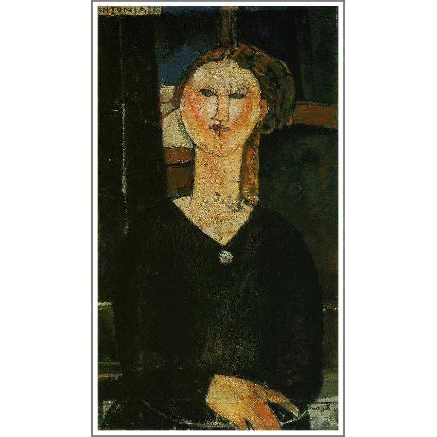 複製画 送料無料 絵画 油彩画 油絵 模写アメデオ・モディリアーニ「アントニア」F12(60.6×50.0cm)プレゼント 贈り物 名画 オーダーメイド 額付き 直筆