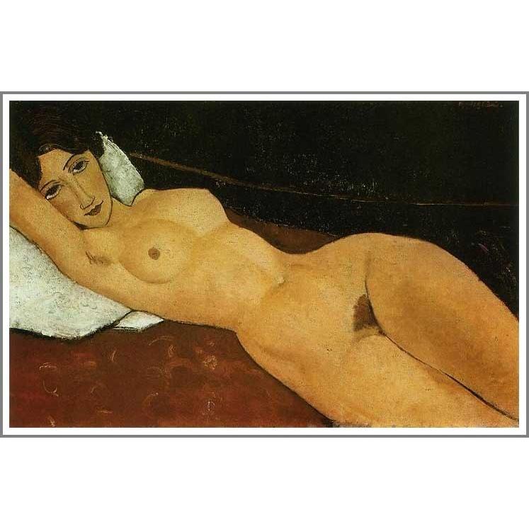 絵画：アメデオ・モディリアーニ「白いクッションにもたれる女」●サイズF10(53.0×45.5cm)●絵画（油絵複製画）オーダーメイド制作