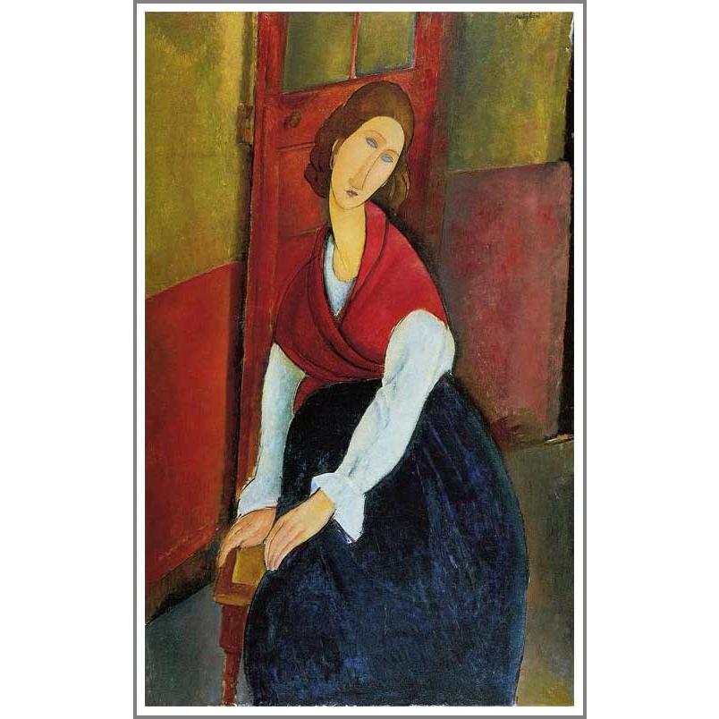 送料無料】絵画：アメデオ・モディリアーニ「扉を背にしたジャンヌ