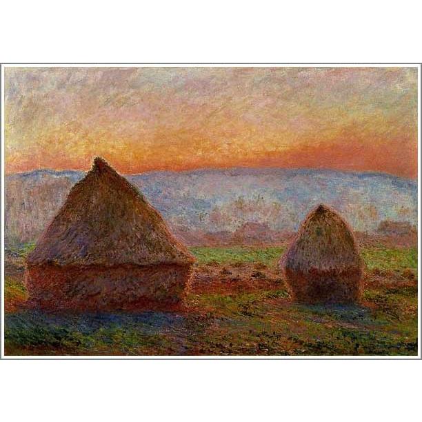 複製画 送料無料 絵画 油彩画 油絵 模写クロード・モネ「積みわら