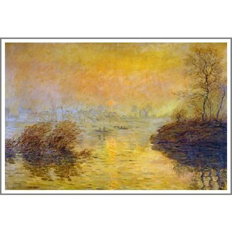 複製画 送料無料 絵画 油彩画 油絵 模写クロード・モネ「セーヌに沈む