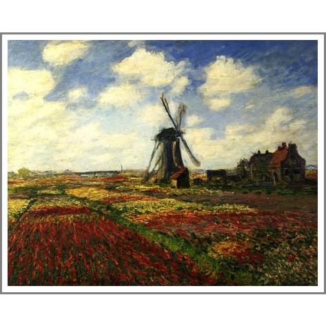 油絵 直筆仕上げ クロード・モネ／チューリップ畑 複製画 複製画 送料無料 絵画 油彩画 油絵 模写クロード・モネ「チューリップ