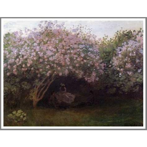 複製画 送料無料 絵画 油彩画 油絵 模写クロード・モネ「リラの木の下