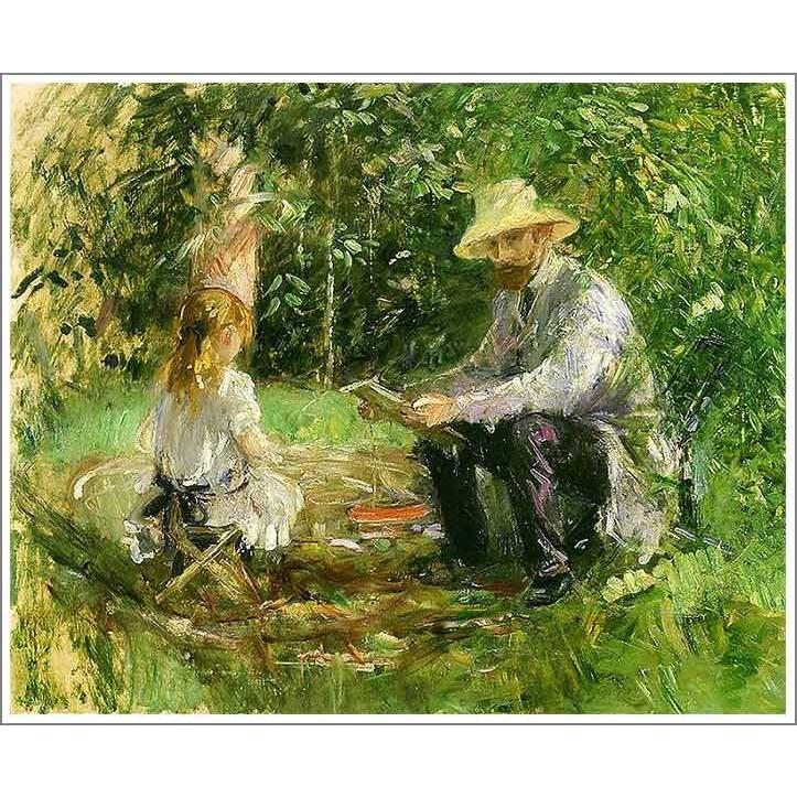 複製画 送料無料 絵画 油彩画 油絵 模写ベルト・モリゾ「庭の
