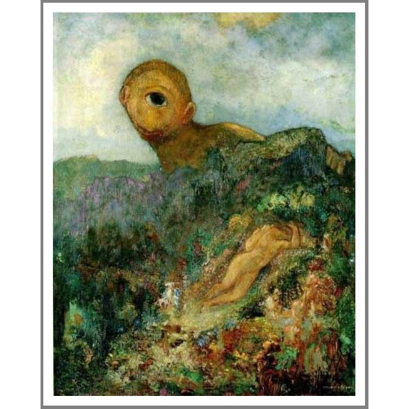複製画 送料無料 絵画 油彩画 油絵 模写ルドン「キュクロプス」F30