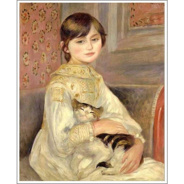 【送料無料】絵画:ルノアール(ルノワール)「ジュリー・マネ ( 猫を抱く少女 )」●サイズF6(41.0×31.8cm)●絵画(油絵複製画)オーダーメイド制作 : renoir76-f6 : 絵画油絵複製画販売 アート名画館 - 通販 - Yahoo!ショッピング