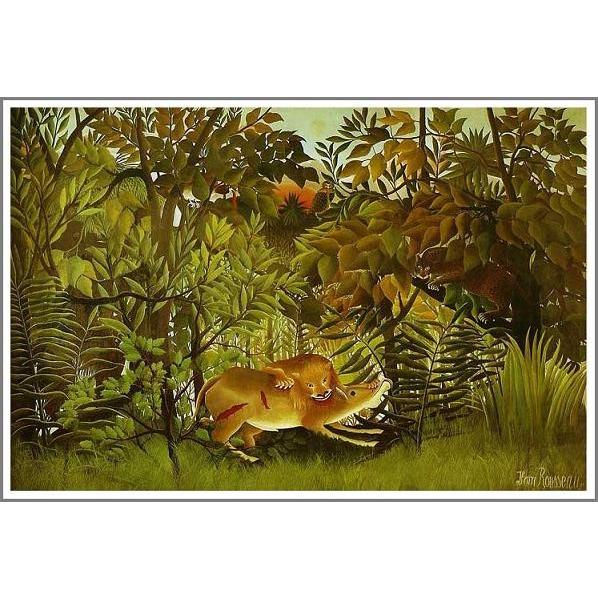 複製画 送料無料 絵画 油彩画 油絵 模写アンリ・ルソー「飢えた