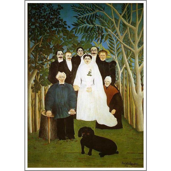 複製画 送料無料 絵画 油彩画 油絵 模写アンリ・ルソー「婚礼」F15(65.2×53.0cm)プレゼント 贈り物 名画 オーダーメイド 額付き 直筆