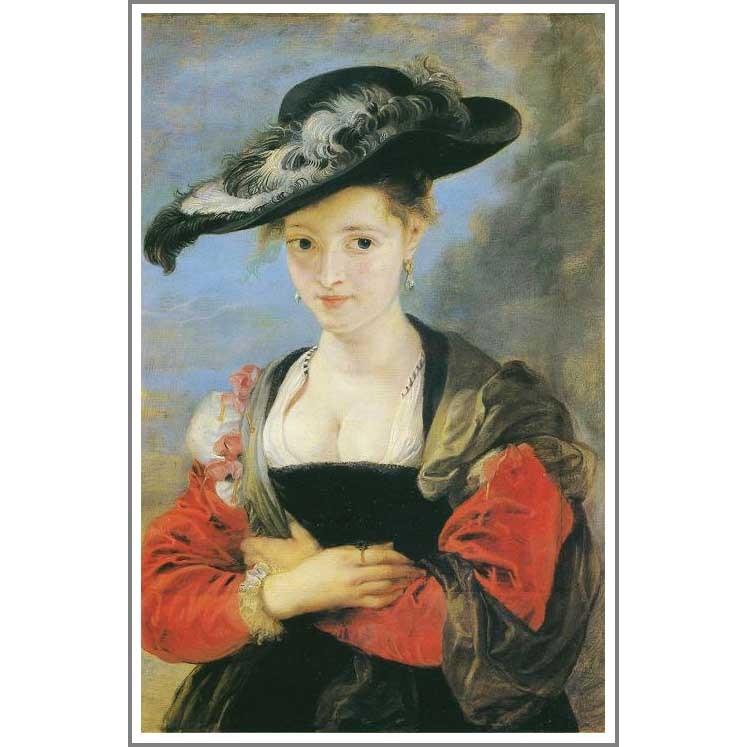 複製画 送料無料 絵画 油彩画 油絵 模写ルーベンス「麦わら帽子