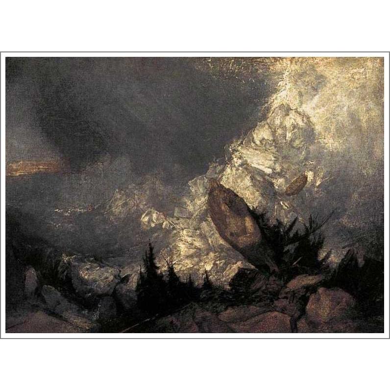 【ご予約品】 油彩画 絵画 送料無料 複製画 油絵 直筆 額付き オーダーメイド 名画 贈り物 模写ウィリアム・ターナー「グリゾン地方の雪崩」F8(45.5×38.0cm)プレゼント 洋画