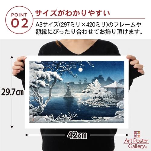 土屋光逸 作品 A3サイズ 日比谷の月 ポスター 複製画 グッズ 絵画
