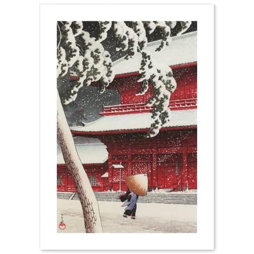 川瀬巴水 作品 ポスター A3サイズ 東京二十景 芝増上寺 グッズ 絵画 おしゃれ インテリア アート パネル 名画（Yahoo!・アートポスターギャラリー）