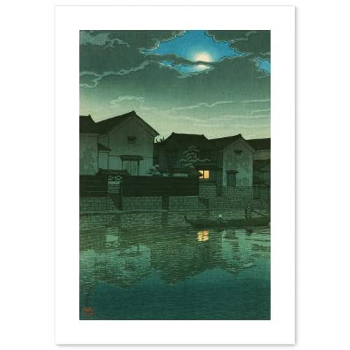 川瀬巴水 作品 ポスター A3サイズ 旅みやげ第三集 出雲松江おぼろ月
