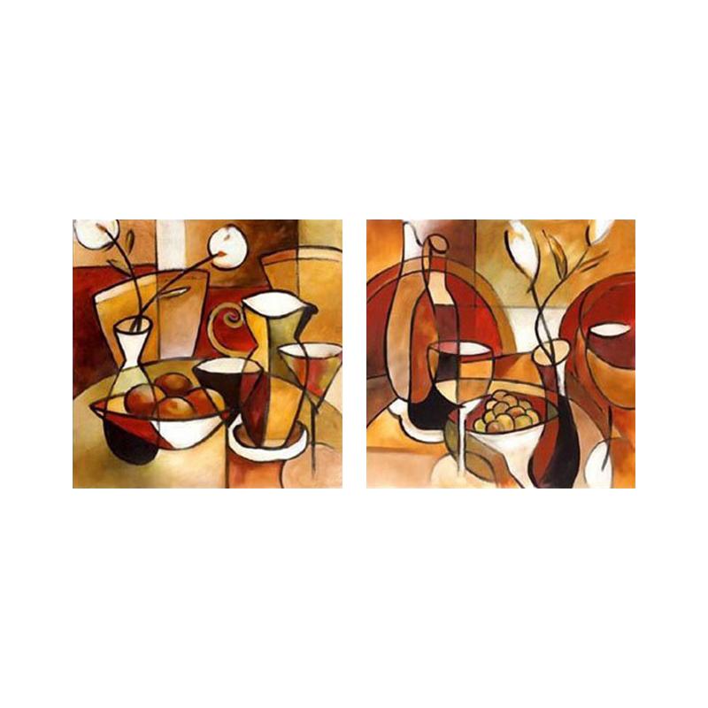 絵画 インテリア アートパネル 2ピース 食卓 抽象画 80cm