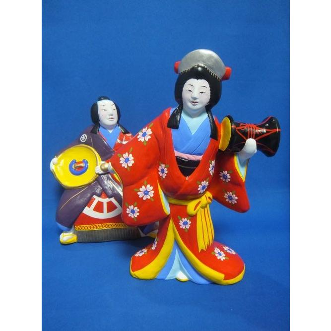 中山土人形の「静御前と狐忠信」一対 : アート.ギヤラリー六本木