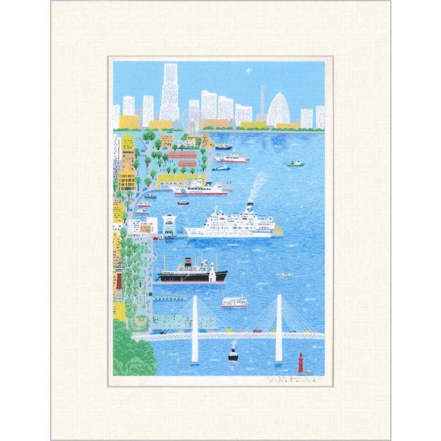 絵画 インテリア アート 吉岡浩太郎 横濱みなとみらい 三々 マット シルクスクリーン 版画 風景画 横浜 港町 ベイブリッジ 新品 限定500部 作品 美術 アート ワイド 通販 Yahoo ショッピング