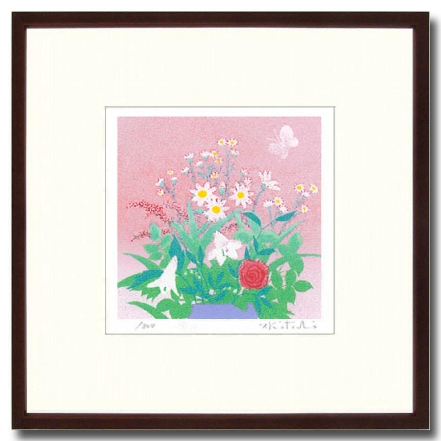 柔らかい 吉岡浩太郎 野辺の花 30角 ブラウン シルクスクリーン 版画 新品 額付 作者直筆サイン 静物画 花瓶 蝶々 Aha 30 2t 50 Off Www Technet 21 Org