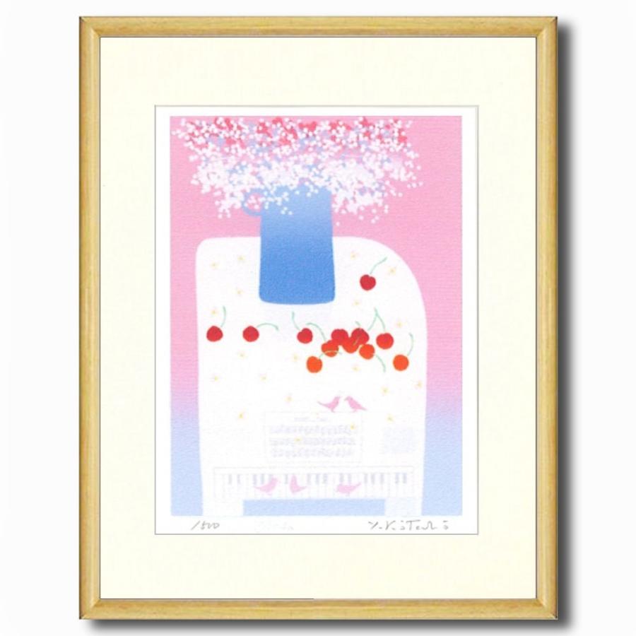 絵画 インテリア アート 壁掛け 額装 吉岡浩太郎 白いピアノ 四ッ切