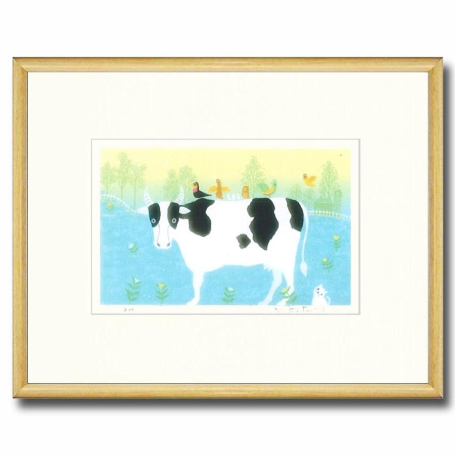新作モデル 吉岡浩太郎 ひと休み 太子 ナチュラル シルクスクリーン 版画 新品 額付 作者直筆サイン 風景画 牛 牧場 Aha Tba 071n 予約販売品 Www Technet 21 Org