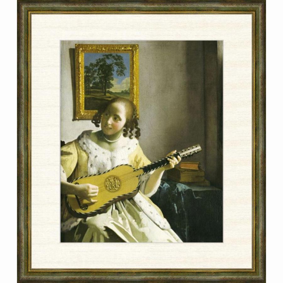 大流行中 絵画 フェルメール ギターを弾く女 F8号 高精彩工芸画 手彩補色 複製画 新品 額付 人物画 女性 楽器 ギター 世界の名画 Sak G4 Bm004 F8 大注目 Blog Lonolife Com