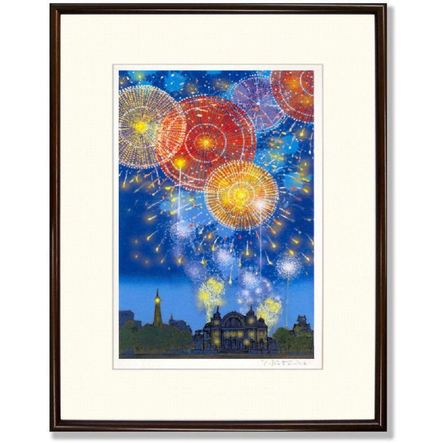 予約 ブラウン 太子 大阪 花火 吉岡浩太郎 壁掛け アート インテリア 絵画 ジクレー 作品 額絵 額装 額付き 限定800部 新品 花火大会 大阪城 通天閣 風景画 版画 その他版画 Www 11thspace Com