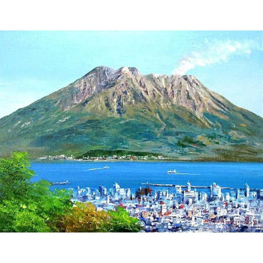 絵画 インテリア アート 壁掛け 額装 小林幸三 桜島 F10 ナチュラル