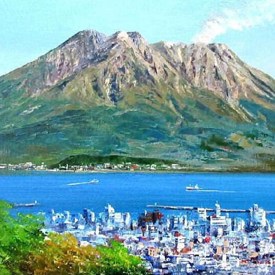 絵画 インテリア アート 壁掛け 額装 小林幸三 桜島 F10 ナチュラル