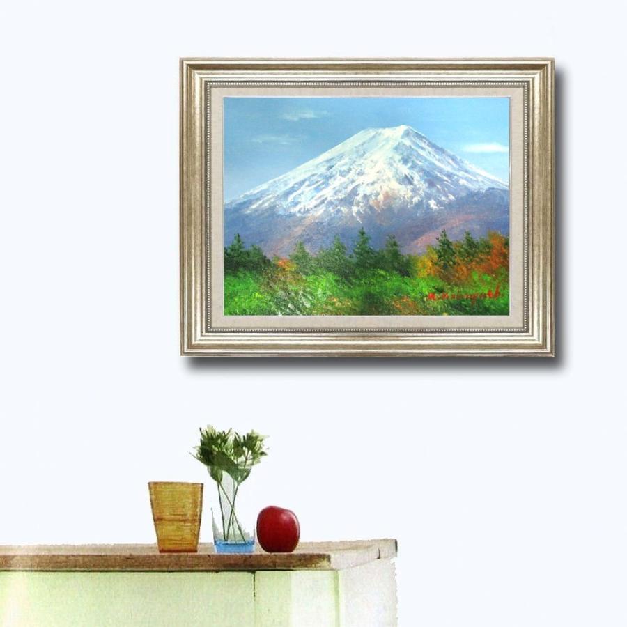 杉原元人 日本画 赤富士 10号 絵画 インテリア 縁起物 真作絵画 杉原元