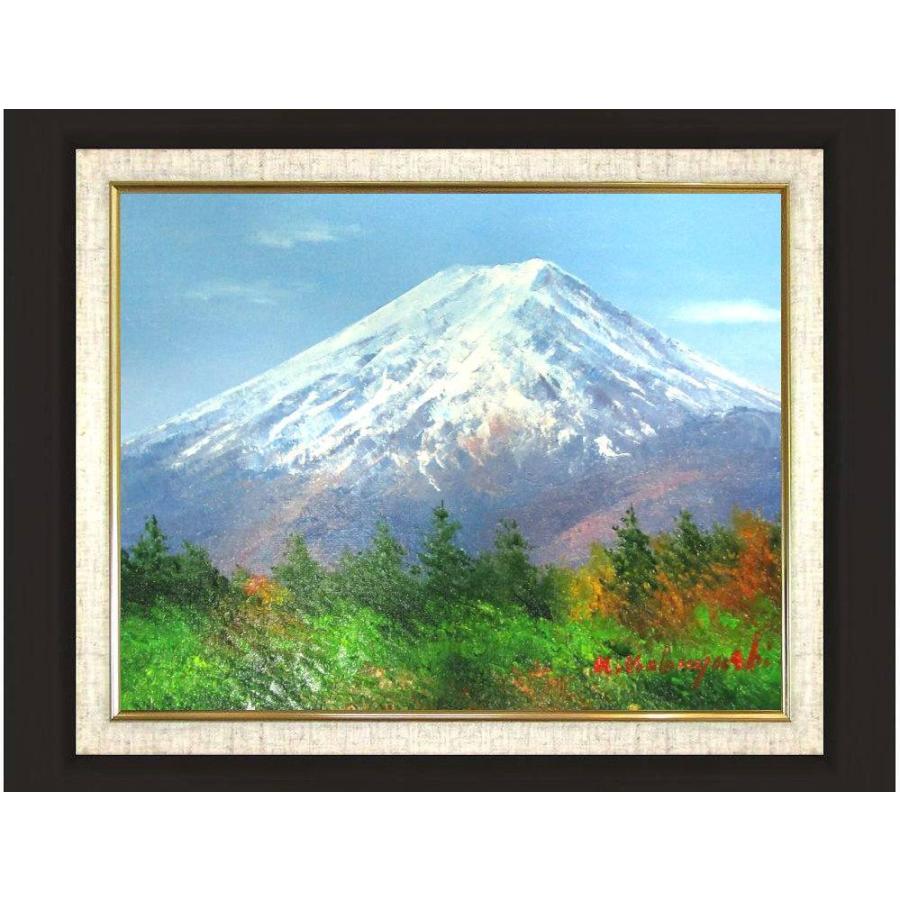 絵画 塚田國次 秋のカラ松林と梓川 絵画 塚田國次 秋のカラ松林と梓川