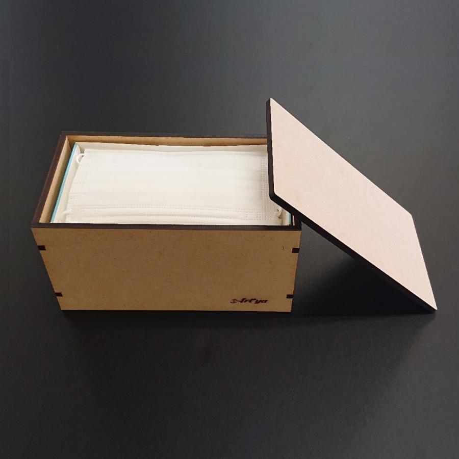 木製マスク収納ボックス 新商品ができました「木製マスク収納ケース 箱のまま収納 中が見えない