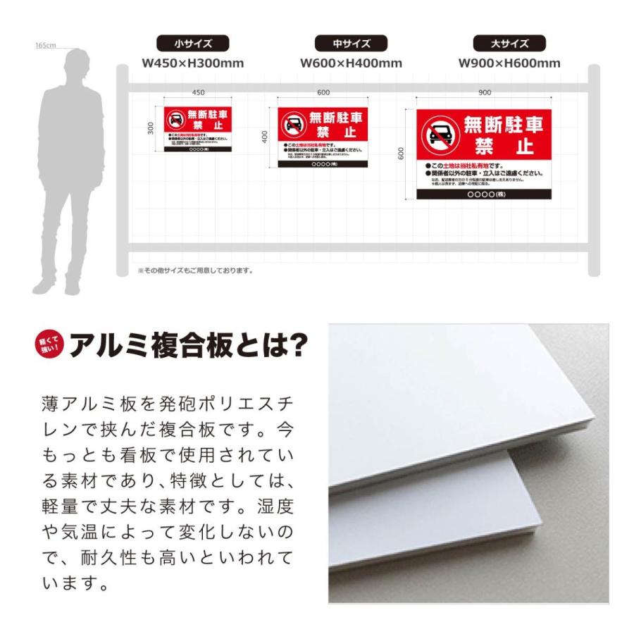 駐車場 看板 選べるサイズ アルミ複合版 シート貼り 案内看板 関係者