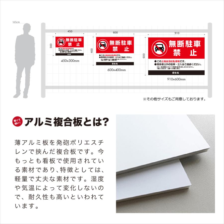 入口 IN 看板 選べるサイズ アルミ複合版 シート貼り 案内 サイン