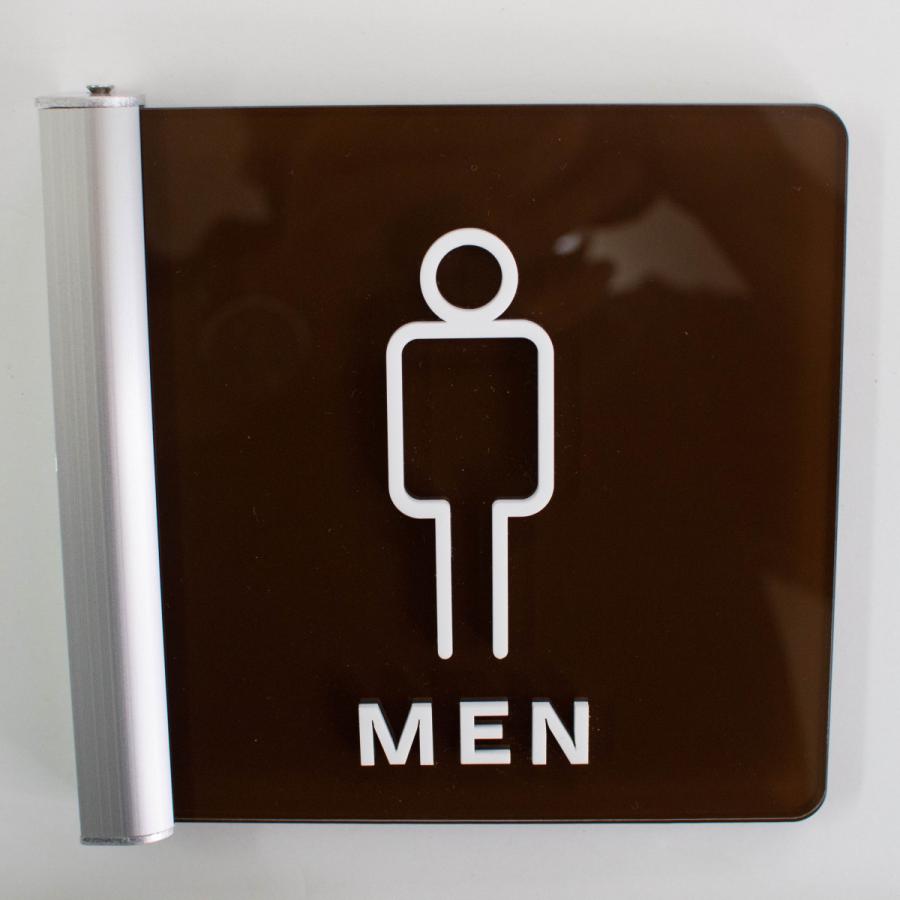 トイレ突出サイン 男性トイレ ピクト アクリル 選べるサイズ 室名